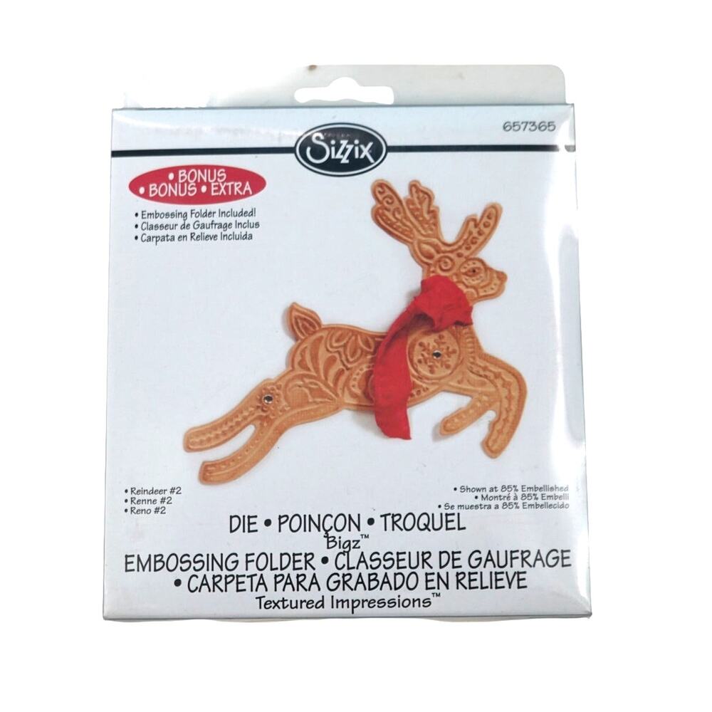 Sizzix Die Reindeer #2 with Embossing Folder 657356